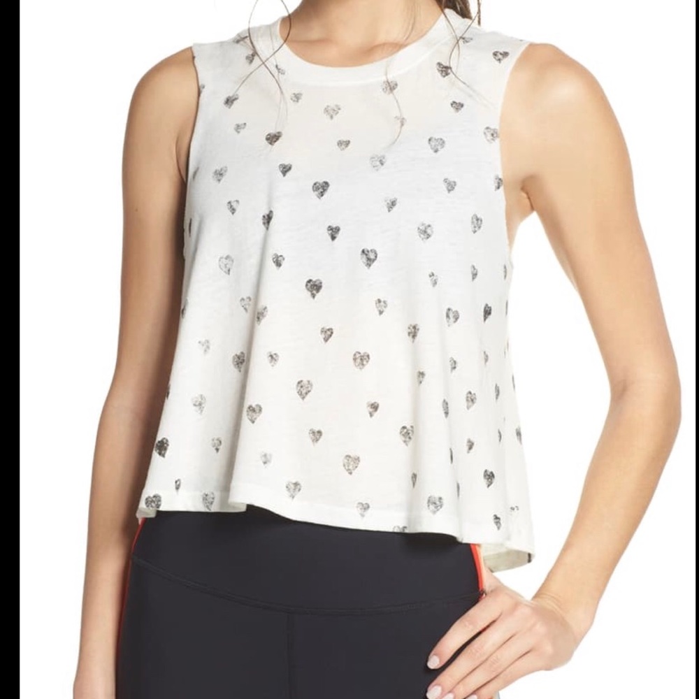 HEART PRINT CROP TANK